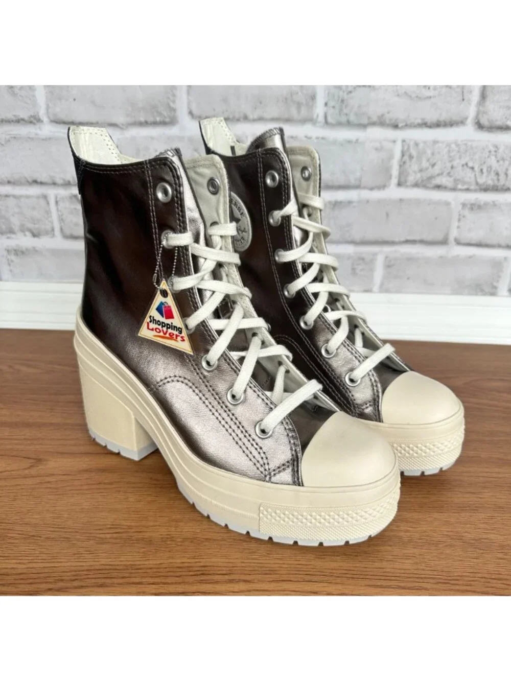 ⭐Converse Chuck 70 De Luxe Heel Sz 5 Mens Shoes Sneakers Metallic Silver A09896C
